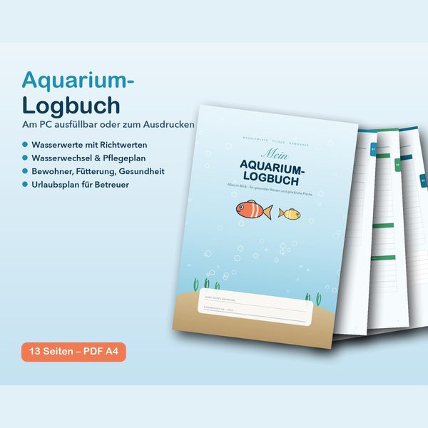 Aquarium-Logbuch – Vorschau der Vorlage