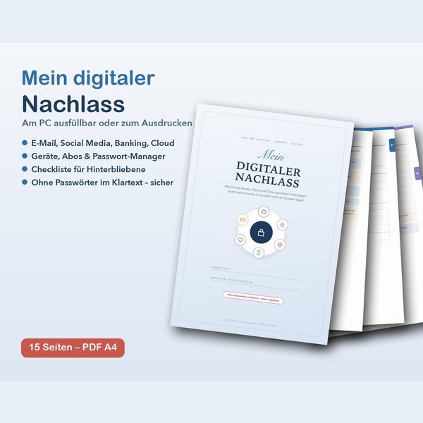 Digitaler Nachlass – Vorschau der Vorlage