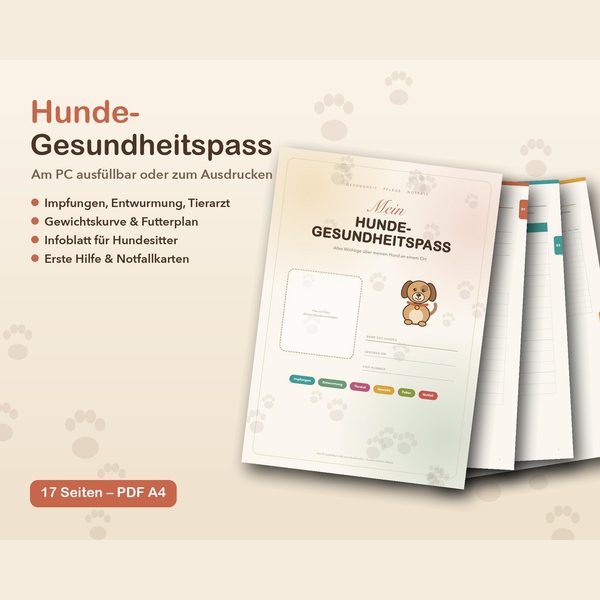 Hunde-Gesundheitspass – Vorschau der Vorlage